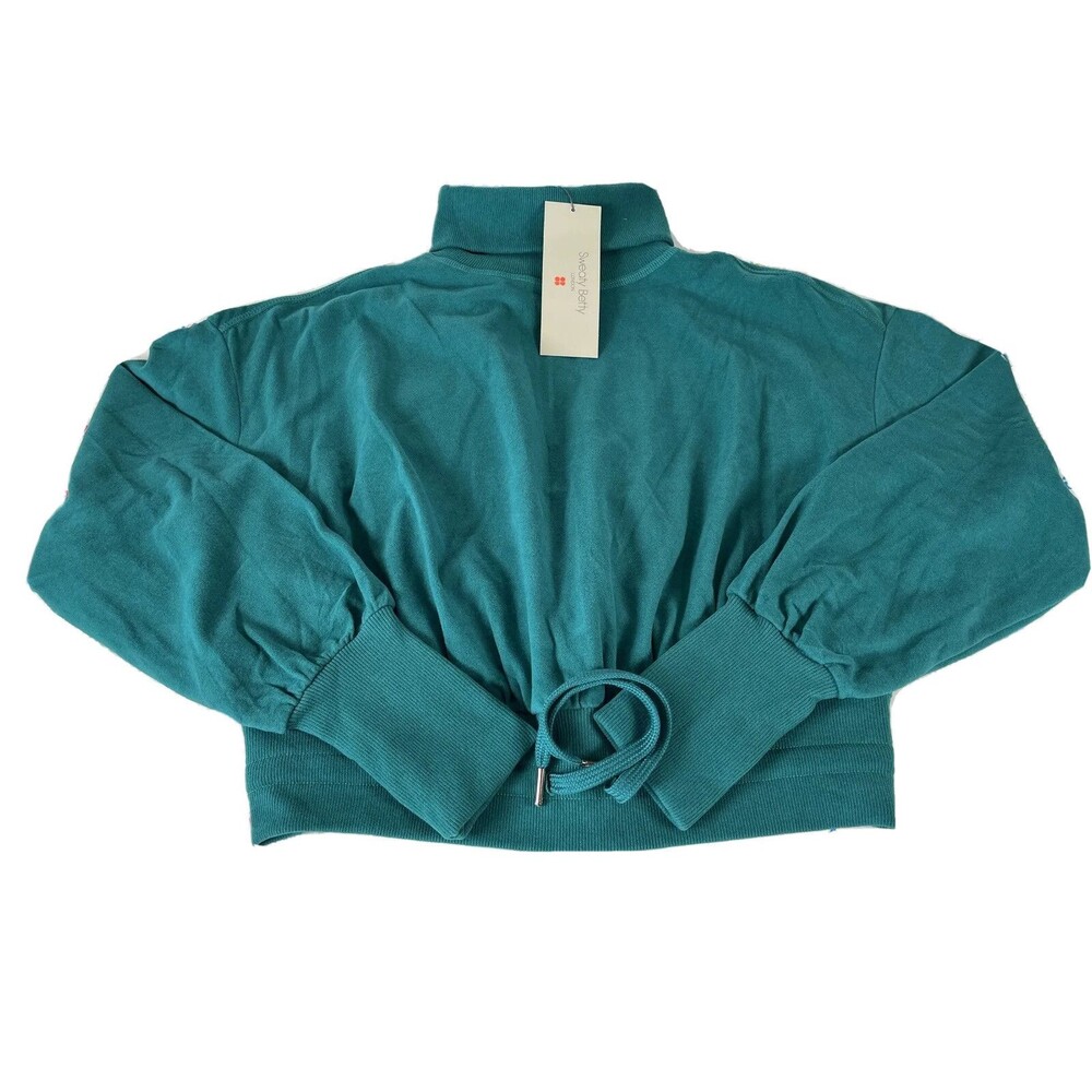 Sweaty Betty Womens Melody Luxe Fleece Pullover Wave Green Size 4